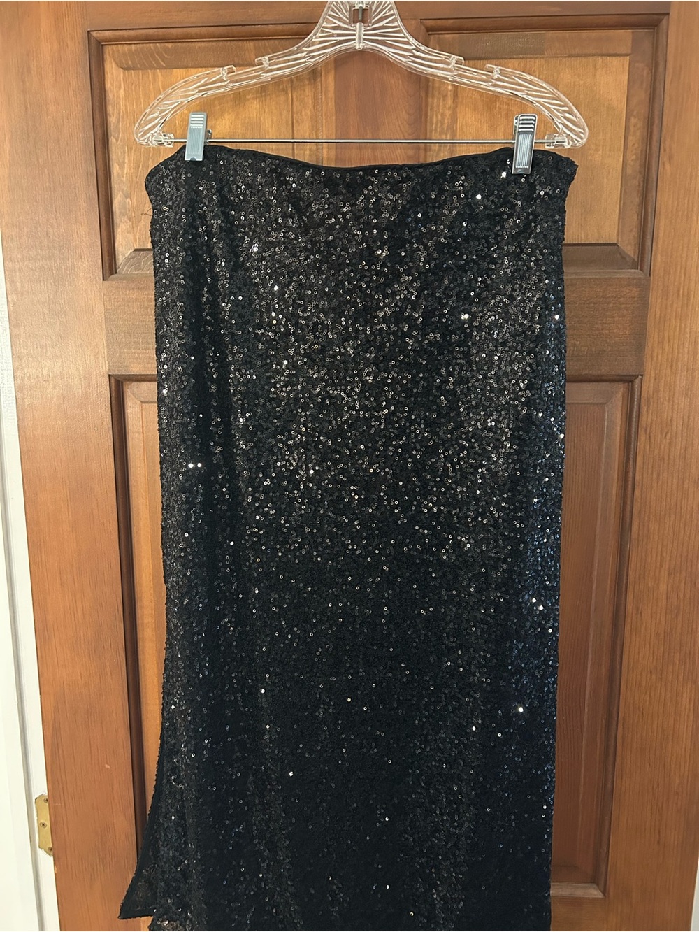 H&M Black Sequin Midi Skirt